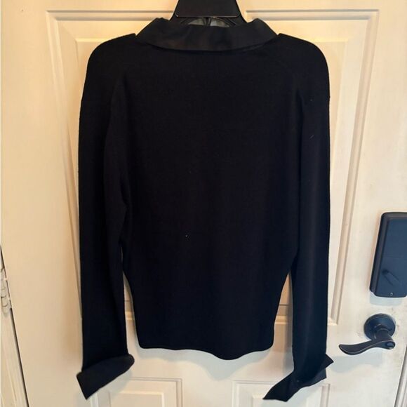 Carmen Marc Valvo Black Button Down Sweater - Picture 5 of 7